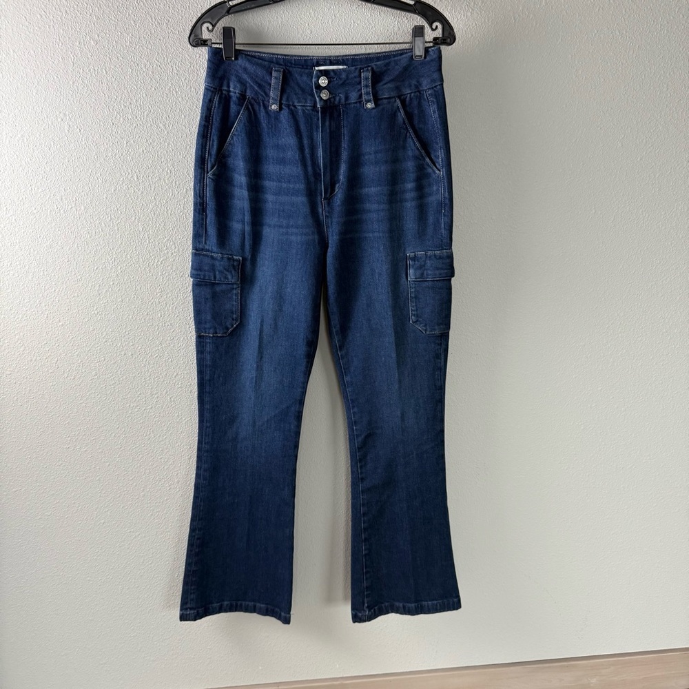 PAIGE Women's Dion W/Cargo Pockets High Rise Utility Jeans Denim Gracie Lou - Picture 3 of 16